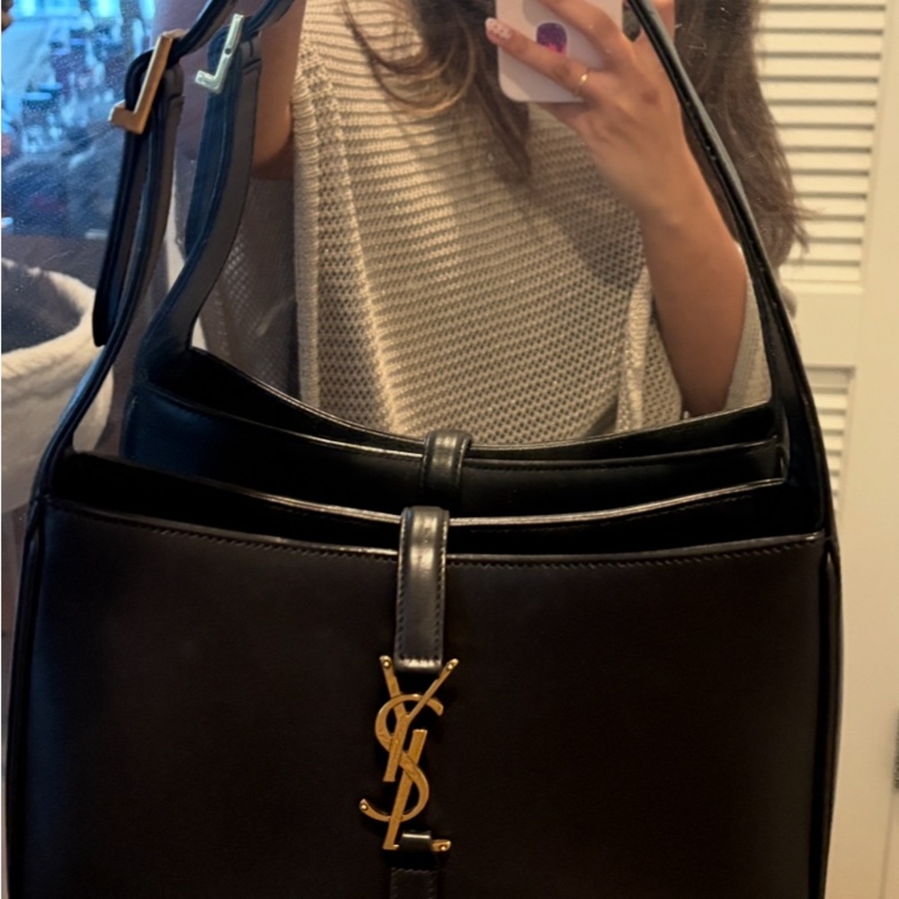 Yves Saint Laurent Black and Gold Shoulder Bag
